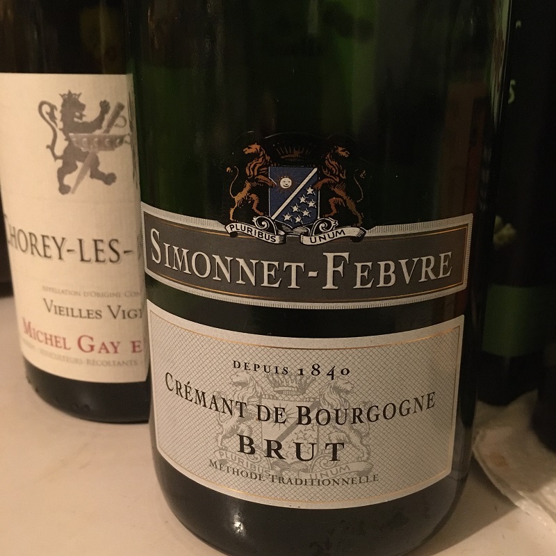 A bottle of Cremant de Bourgogne