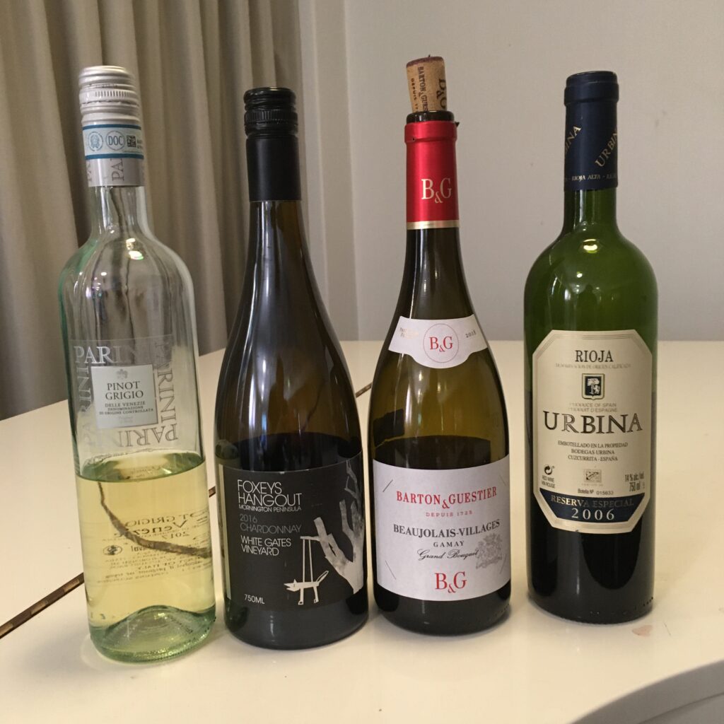 Wine bottles from session 1